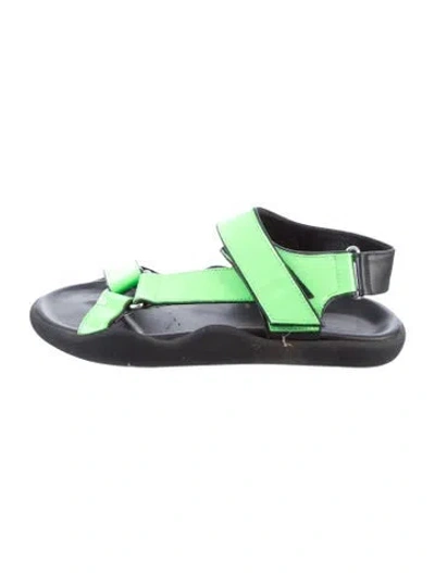 Pre-owned Christopher Kane Leather Slingback Sandals In Green