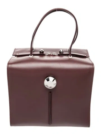 Pre-owned Christopher Kane Leather Top Handle Bag In Burgundy