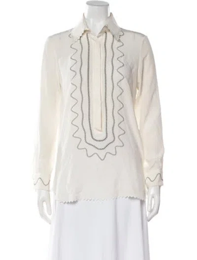 Pre-owned Christopher Kane Long Sleeve Top In Neutral