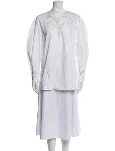 Pre-owned Christopher Kane Long Sleeve Top In White