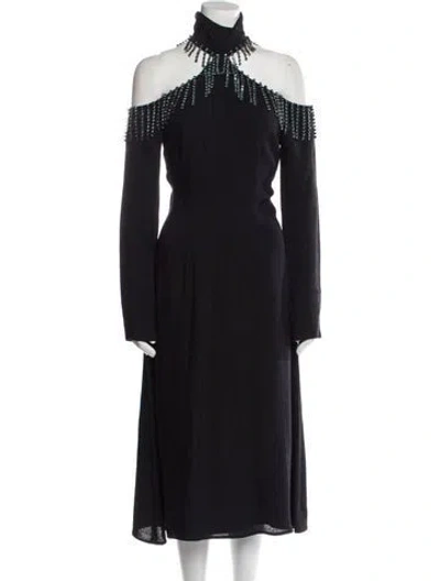 Pre-owned Christopher Kane Mock Neck Long Dress W/ Tags In Black