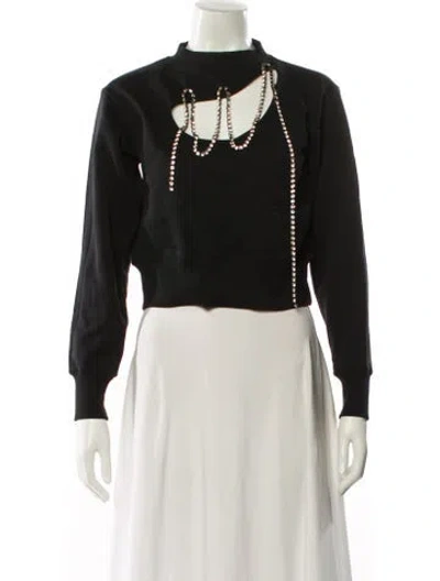 Pre-owned Christopher Kane Mock Neck Long Sleeve Sweatshirt In Black