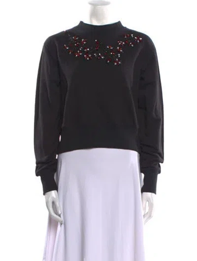Pre-owned Christopher Kane Mock Neck Long Sleeve Sweatshirt In Black