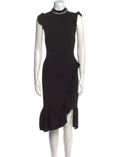 Pre-owned Christopher Kane Mock Neck Midi Length Dress In Black