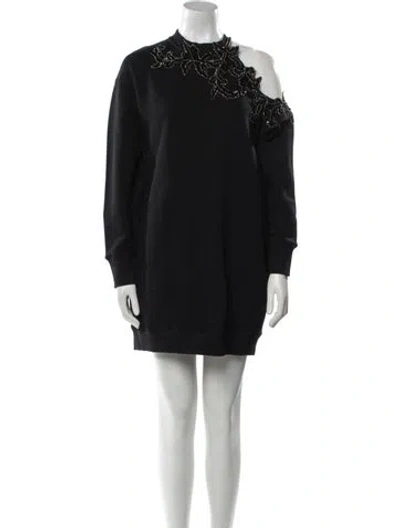 Pre-owned Christopher Kane Mock Neck Mini Dress In Black
