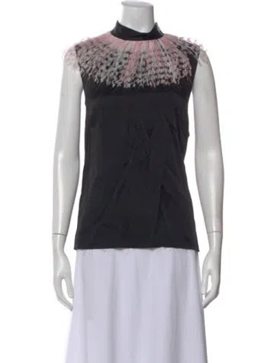 Pre-owned Christopher Kane Mock Neck Sleeveless Top In Black
