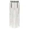 Christopher Kane Multi Chain Stud Front Leather Fringe Belt In Black