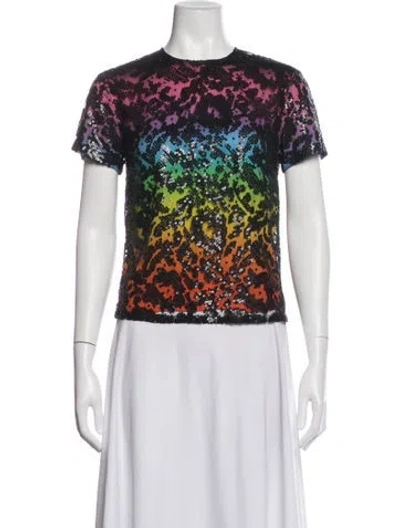 Pre-owned Christopher Kane Nylon Graphic Print T-shirt In Black