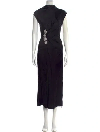 Pre-owned Christopher Kane Nylon Long Dress In Black