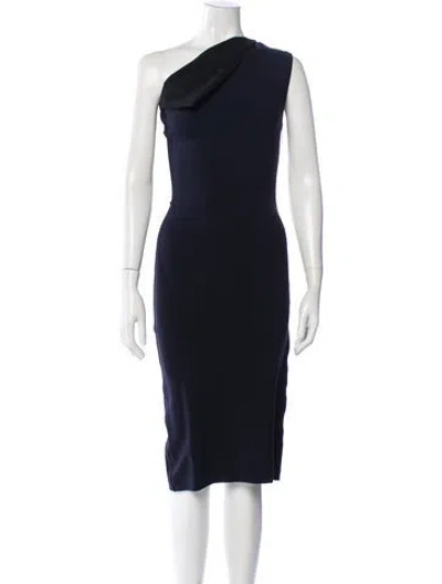 Pre-owned Christopher Kane One-shoulder Midi Length Dress In Blue