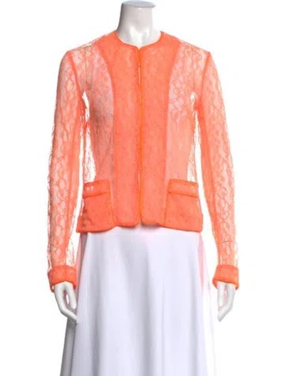 Pre-owned Christopher Kane Patterned Crew Neck Top In Orange