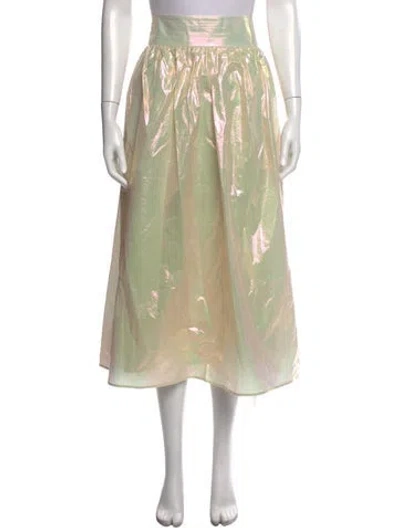 Pre-owned Christopher Kane Patterned Midi Length Skirt In Green/neutrals