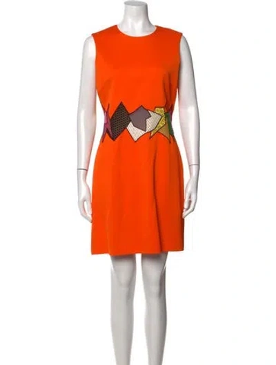 Pre-owned Christopher Kane Patterned Mini Dress W/ Tags In Orange