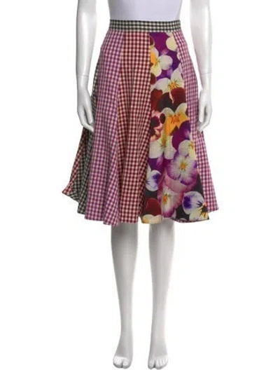 Pre-owned Christopher Kane Plaid Print Knee-length Skirt In Purple