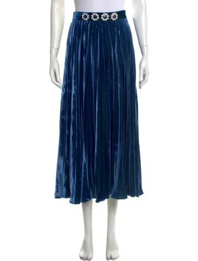 Pre-owned Christopher Kane Pleated Accents Midi Length Skirt In Blue