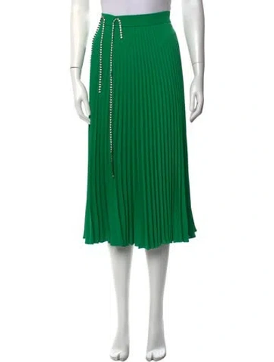 Pre-owned Christopher Kane Pleated Accents Midi Length Skirt In Green