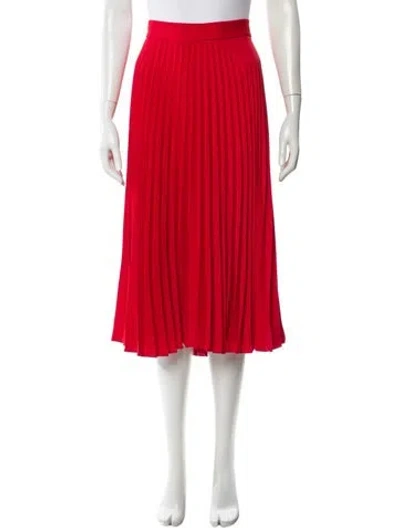 Pre-owned Christopher Kane Pleated Accents Midi Length Skirt In Red