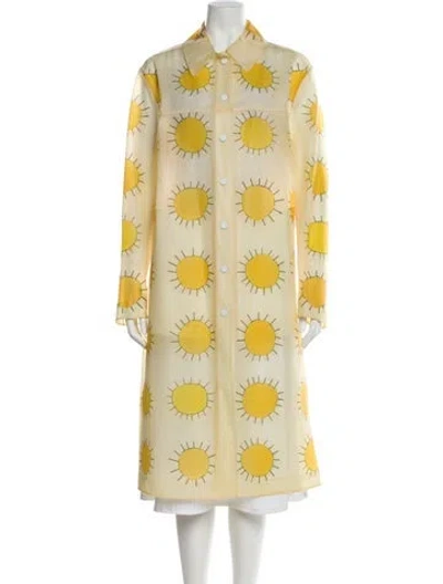 Pre-owned Christopher Kane Printed Coat In Yellow