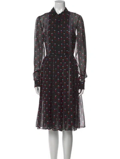 Pre-owned Christopher Kane Printed Knee-length Dress In Black