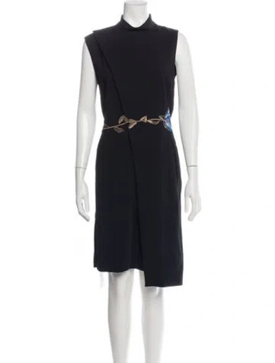 Pre-owned Christopher Kane Printed Knee-length Dress In Black