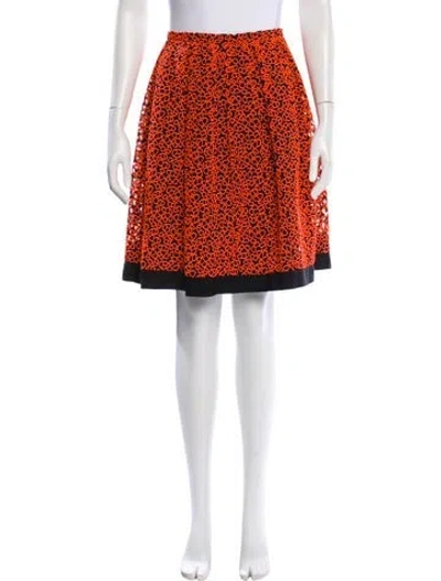 Pre-owned Christopher Kane Printed Knee-length Skirt W/ Tags In Orange