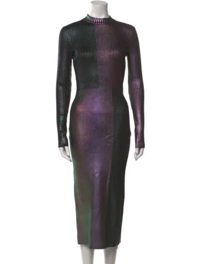 Pre-owned Christopher Kane Printed Long Dress In Green