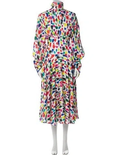 Pre-owned Christopher Kane Printed Long Dress W/ Tags In White