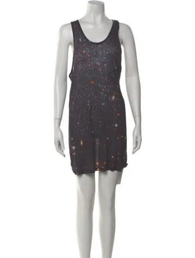 Pre-owned Christopher Kane Printed Mini Dress In Gray