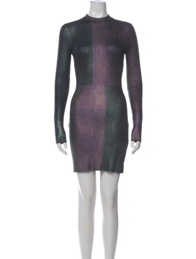 Pre-owned Christopher Kane Printed Mini Dress In Purple