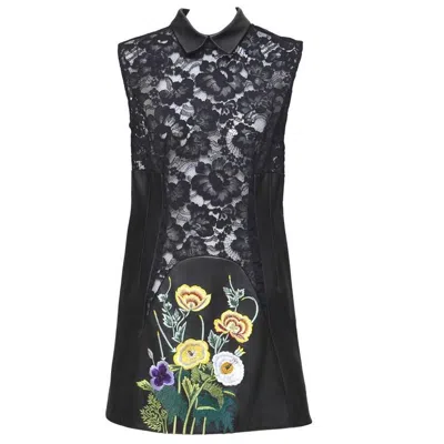 Pre-owned Christopher Kane Runway Lace / Leather Dress In Black
