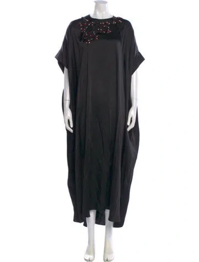 Pre-owned Christopher Kane Satin Long Dress In Black