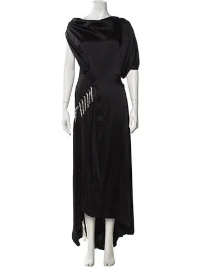 Pre-owned Christopher Kane Satin Long Dress In Gray