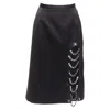 Christopher Kane Satin Silver Jewel Chain Slskirt In Black