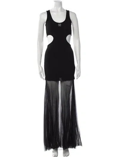 Pre-owned Christopher Kane Scoop Neck Long Dress In Black