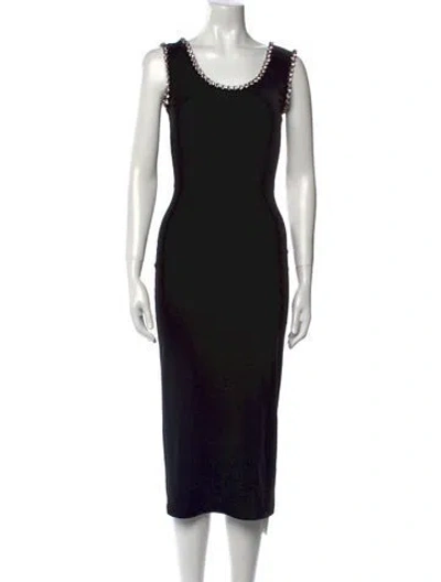 Pre-owned Christopher Kane Scoop Neck Midi Length Dress In Black