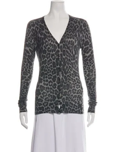 Pre-owned Christopher Kane Silk Animal Print Sweater In Grey