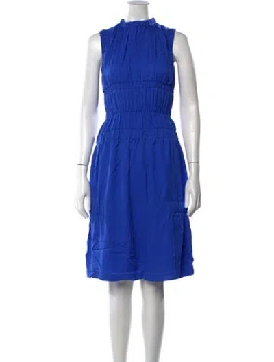 Pre-owned Christopher Kane Silk Knee-length Dress In Blue