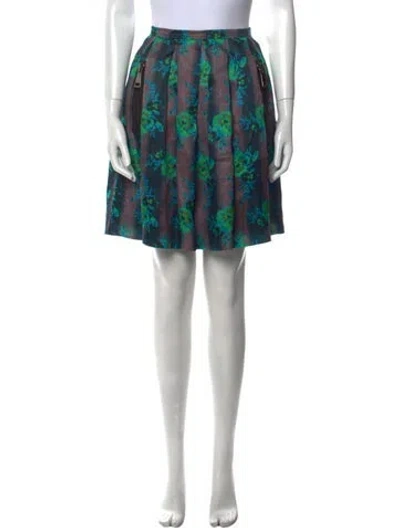 Pre-owned Christopher Kane Silk Knee-length Skirt In Gray
