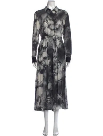 Pre-owned Christopher Kane Silk Long Dress In Black/white