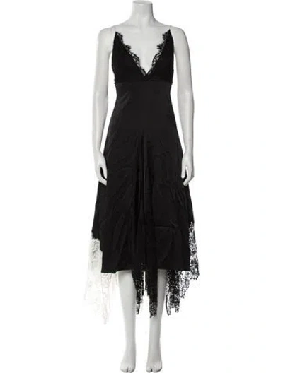 Pre-owned Christopher Kane Silk Midi Length Dress In Black