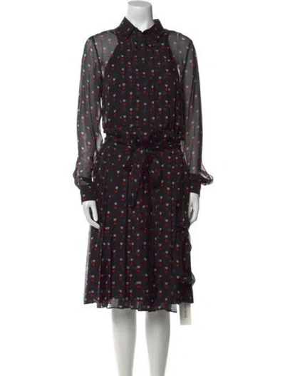 Pre-owned Christopher Kane Silk Midi Length Dress In Black