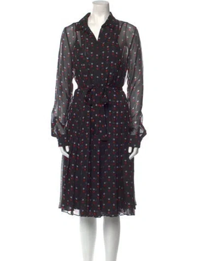 Pre-owned Christopher Kane Silk Midi Length Dress In Black