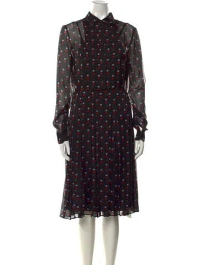 Pre-owned Christopher Kane Silk Midi Length Dress In Black