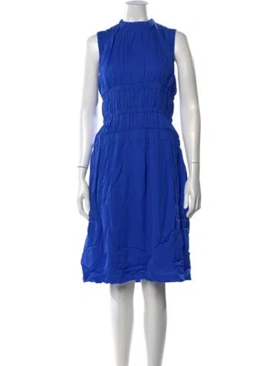 Pre-owned Christopher Kane Silk Midi Length Dress In Blue