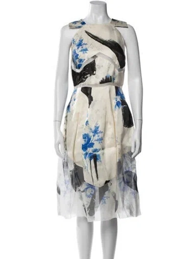 Pre-owned Christopher Kane Silk Midi Length Dress In Neutral