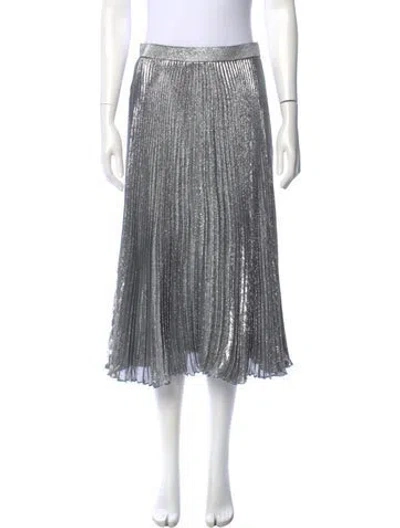 Pre-owned Christopher Kane Silk Midi Length Skirt In Black/metallic/silver