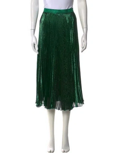 Pre-owned Christopher Kane Silk Midi Length Skirt In Green