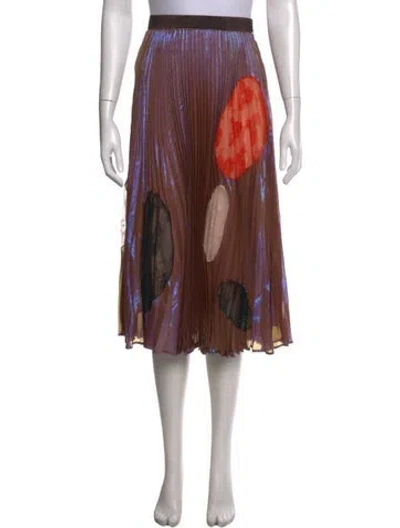 Pre-owned Christopher Kane Silk Midi Length Skirt In Purple