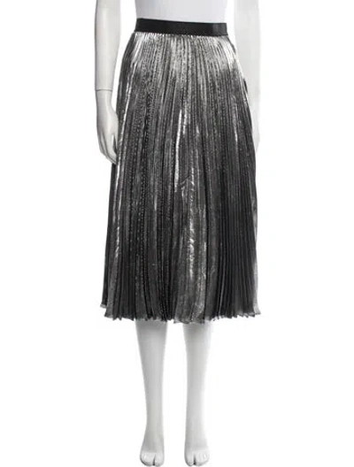 Pre-owned Christopher Kane Silk Midi Length Skirt In Silver