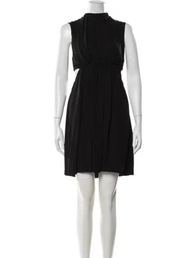 Pre-owned Christopher Kane Silk Mini Dress In Black